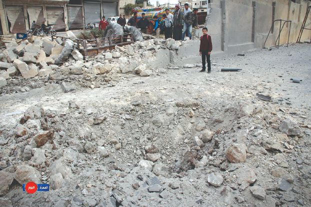 昨日、イドリブ郊外のマアッラト・ナアマーンでロシア機に爆撃された学校（al-Maarrah al-Yaum）