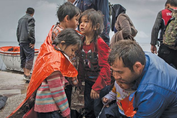 シリアから避難してきた人々