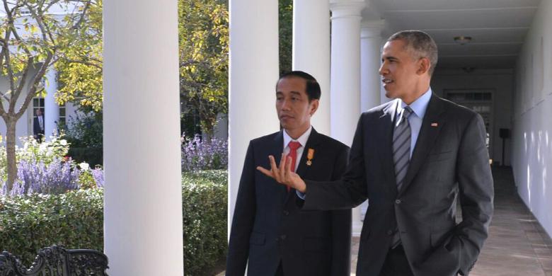 さる10月26日、ホワイトハウスを訪れ、アメリカのバラク・オバマ大統領と会すジョコ・ウィドド大統領。